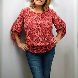 MICHAEL KORS Women’s Snakeskin Print Blouse. Plus Size 2X